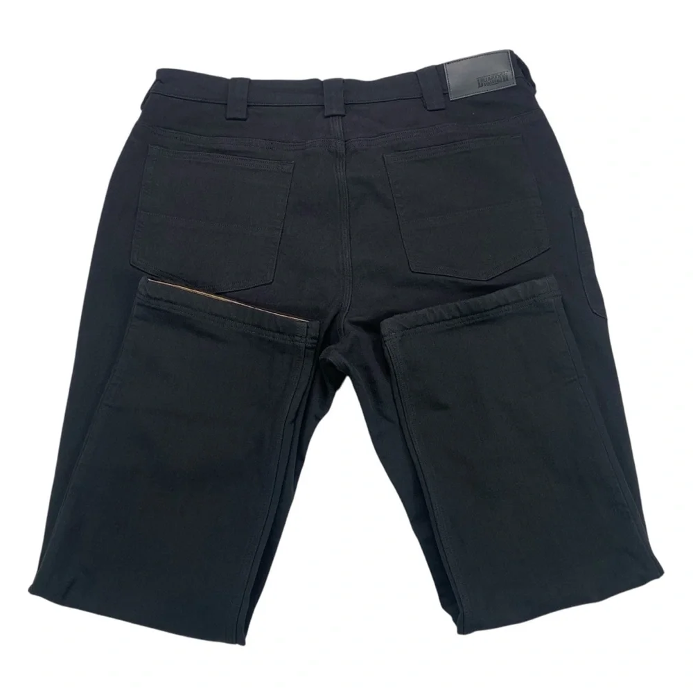 Duluth Trading Co Men’s 38x30 Black Ballroom DoubleFlex Flannel Lined Work Pants